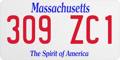MA license plate 309ZC1