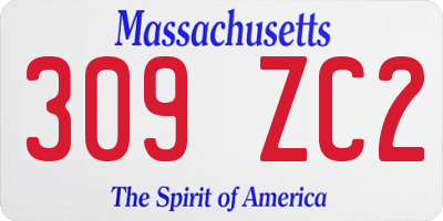 MA license plate 309ZC2