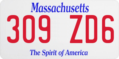 MA license plate 309ZD6