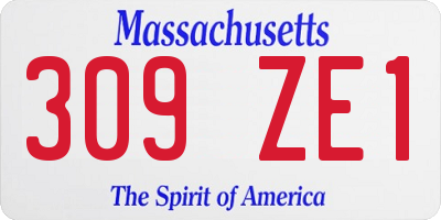 MA license plate 309ZE1