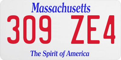 MA license plate 309ZE4