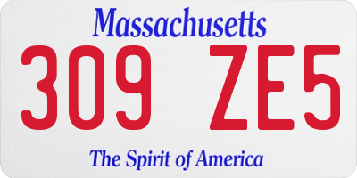 MA license plate 309ZE5