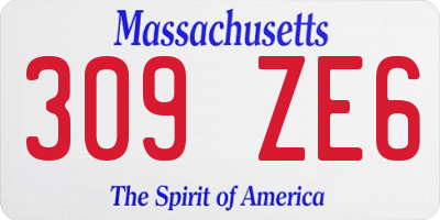 MA license plate 309ZE6