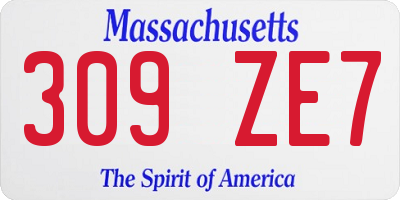 MA license plate 309ZE7
