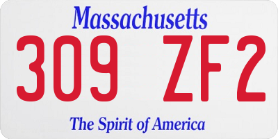 MA license plate 309ZF2