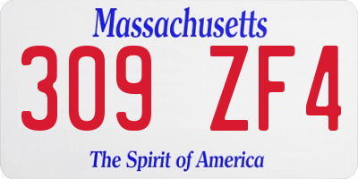 MA license plate 309ZF4