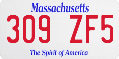 MA license plate 309ZF5