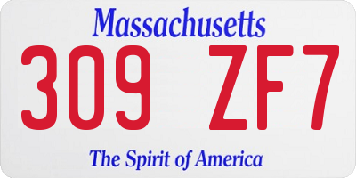 MA license plate 309ZF7