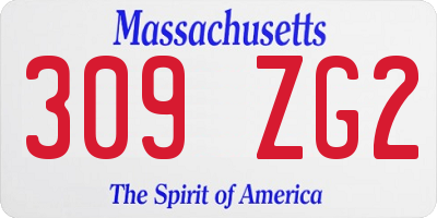 MA license plate 309ZG2