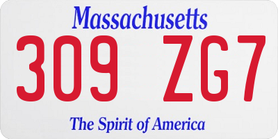 MA license plate 309ZG7