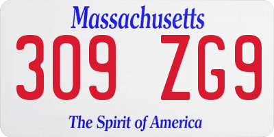 MA license plate 309ZG9