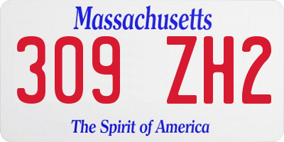 MA license plate 309ZH2