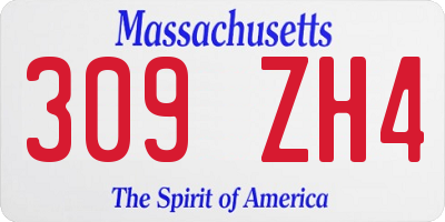 MA license plate 309ZH4