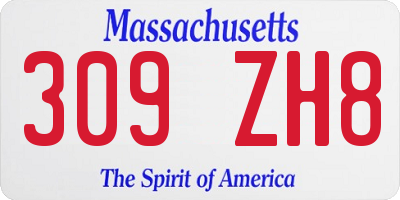MA license plate 309ZH8