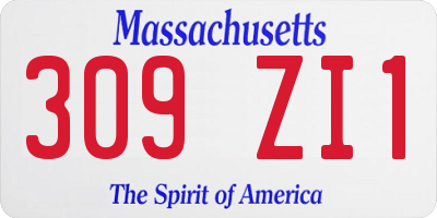 MA license plate 309ZI1