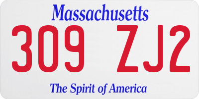 MA license plate 309ZJ2