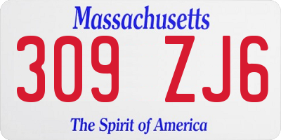 MA license plate 309ZJ6