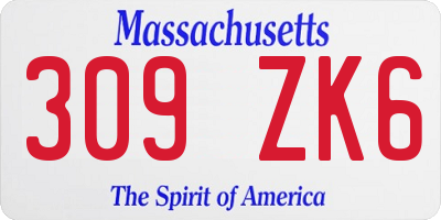 MA license plate 309ZK6