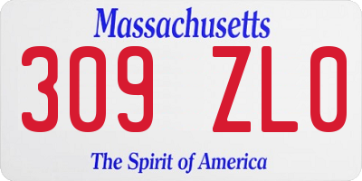 MA license plate 309ZL0