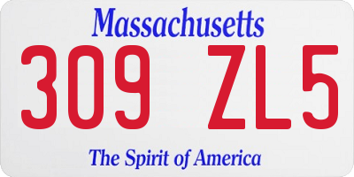 MA license plate 309ZL5