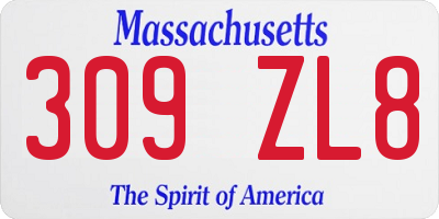 MA license plate 309ZL8