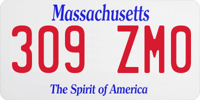 MA license plate 309ZM0