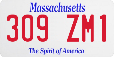 MA license plate 309ZM1