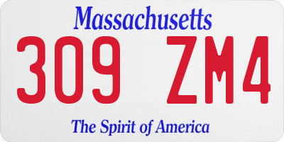 MA license plate 309ZM4