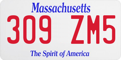 MA license plate 309ZM5