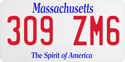MA license plate 309ZM6
