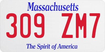 MA license plate 309ZM7