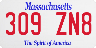 MA license plate 309ZN8
