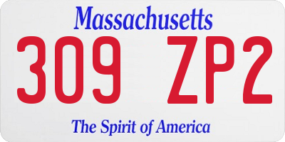 MA license plate 309ZP2