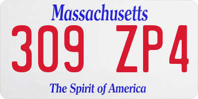 MA license plate 309ZP4