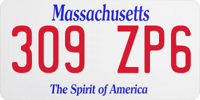 MA license plate 309ZP6