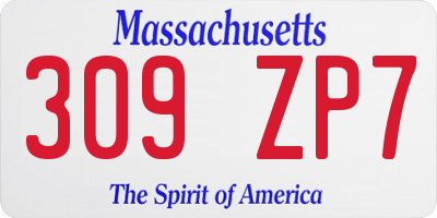 MA license plate 309ZP7