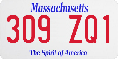 MA license plate 309ZQ1