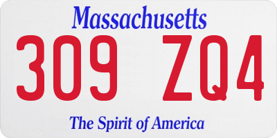 MA license plate 309ZQ4