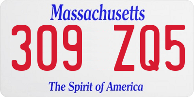MA license plate 309ZQ5