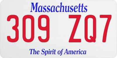 MA license plate 309ZQ7