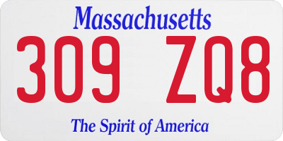 MA license plate 309ZQ8