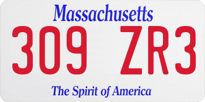 MA license plate 309ZR3