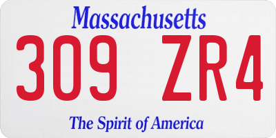 MA license plate 309ZR4