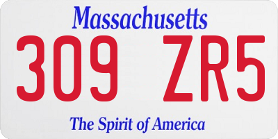 MA license plate 309ZR5