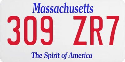 MA license plate 309ZR7