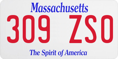 MA license plate 309ZS0