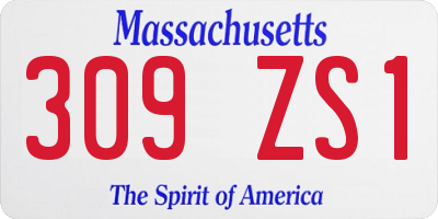 MA license plate 309ZS1