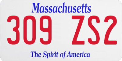 MA license plate 309ZS2