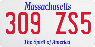 MA license plate 309ZS5