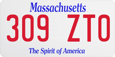 MA license plate 309ZT0